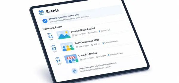 List Past or Future Events based on Start Date